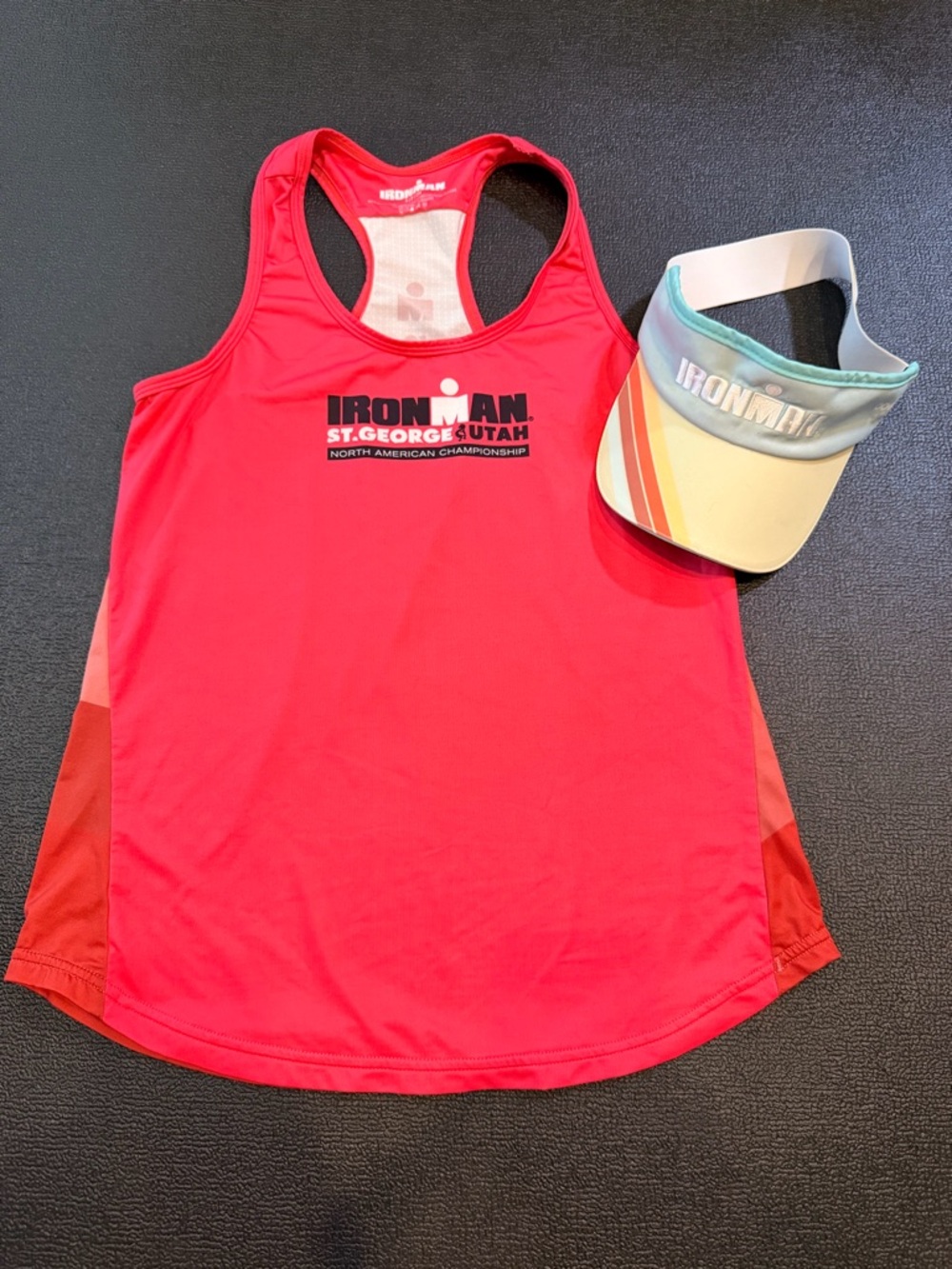 Iron Man Women's Bright Pink Racerback Tank and Ironman Visor